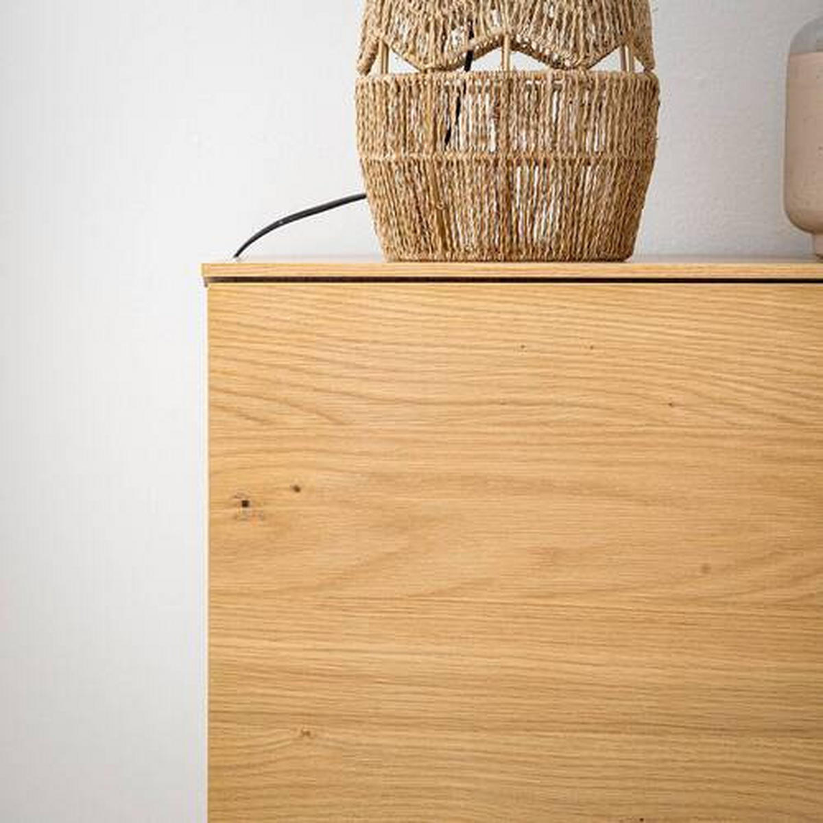 SIDEBOARD 165/86/40 cm  - svart/ekfärgad, Klassisk, metall/trämaterial (165/86/40cm) - home24
