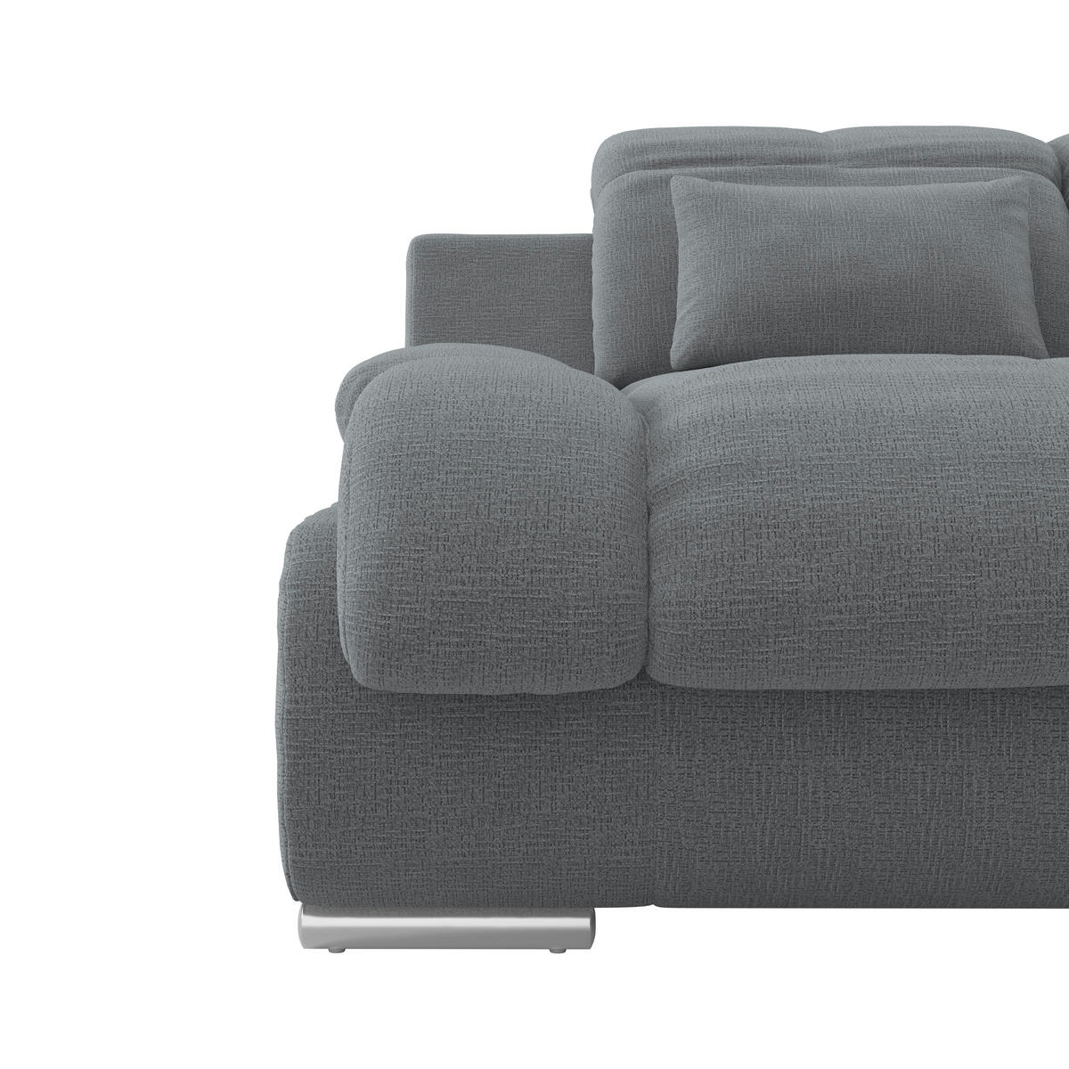WOHNLANDSCHAFT MULTI Anthrazit Chenille  - Chromfarben/Anthrazit, MODERN, Textil/Metall (184/345/228cm) - Livetastic