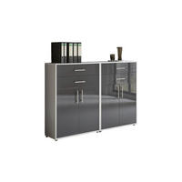 AKTENSCHRANK 168,8/113,6/33 cm  - Anthrazit Hochglanz/Grau, MODERN, Holzwerkstoff (168,8/113,6/33cm) - MID.YOU