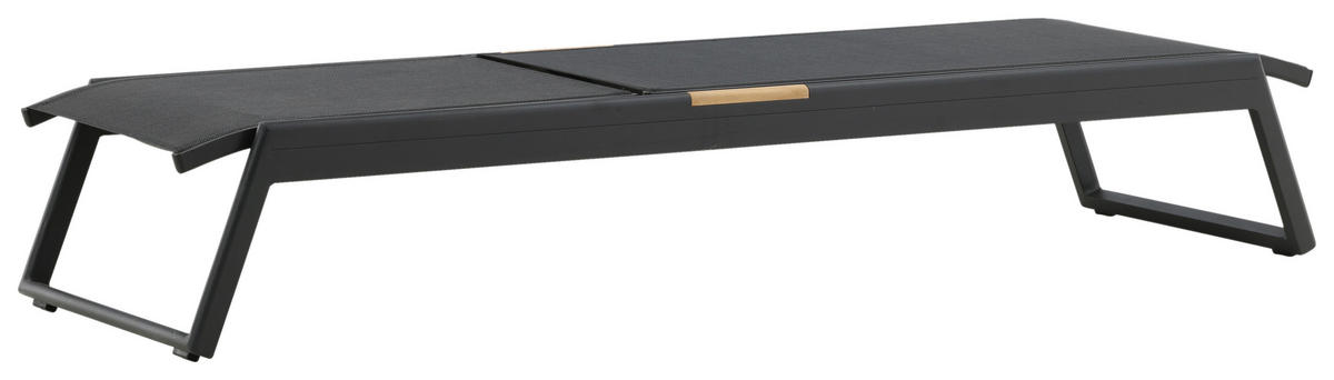 SONNENLIEGE 60/35/200 cm  - Schwarz, KONVENTIONELL, Metall (60/35/200cm) - Gardenson