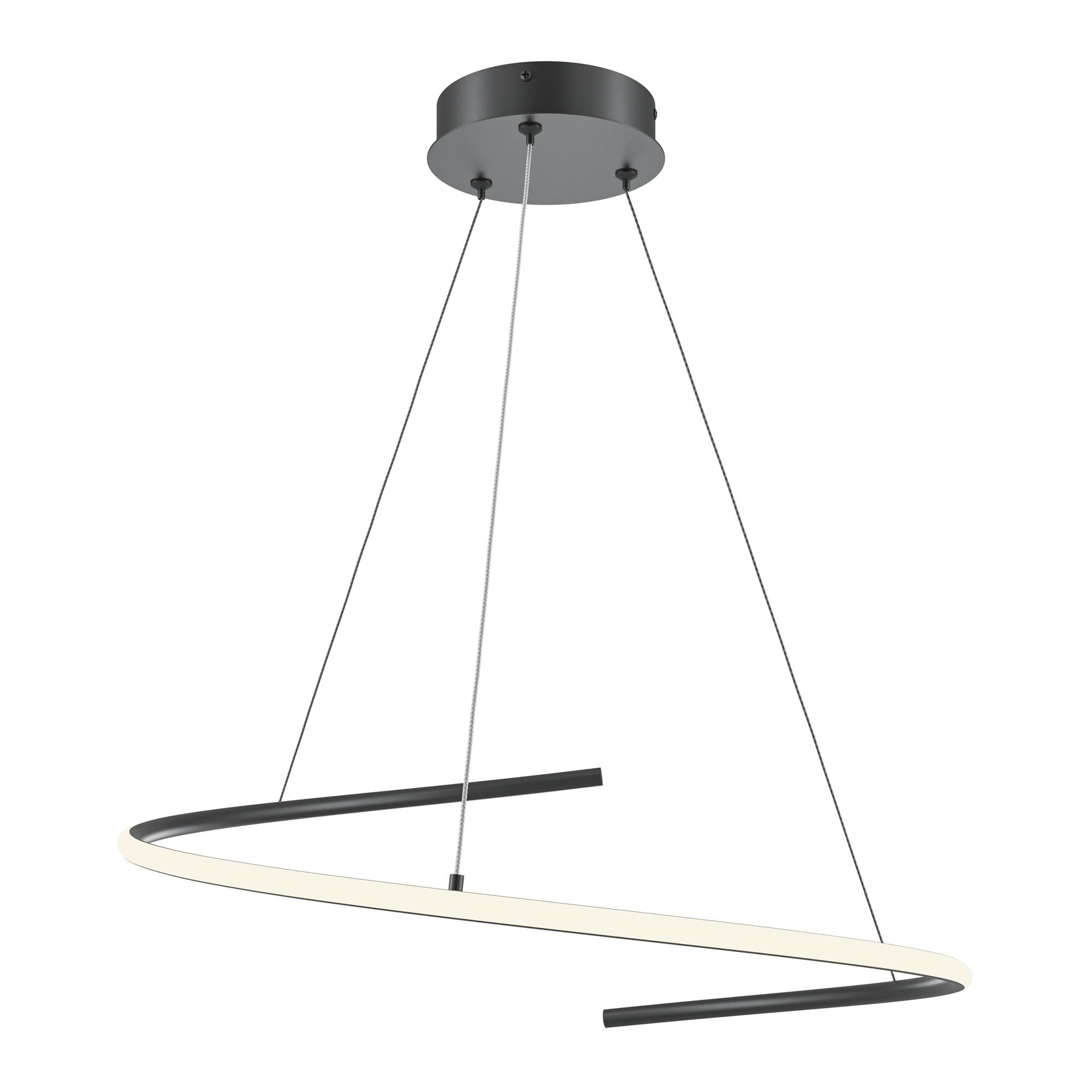 PENDELLEUCHTE Curve 60/325.7/60 cm  - Schwarz, Design, Metall (60/325.7/60cm) - MAYTONI