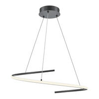 PENDELLEUCHTE Curve 60/325.7/60 cm  - Schwarz, Design, Metall (60/325.7/60cm) - MAYTONI