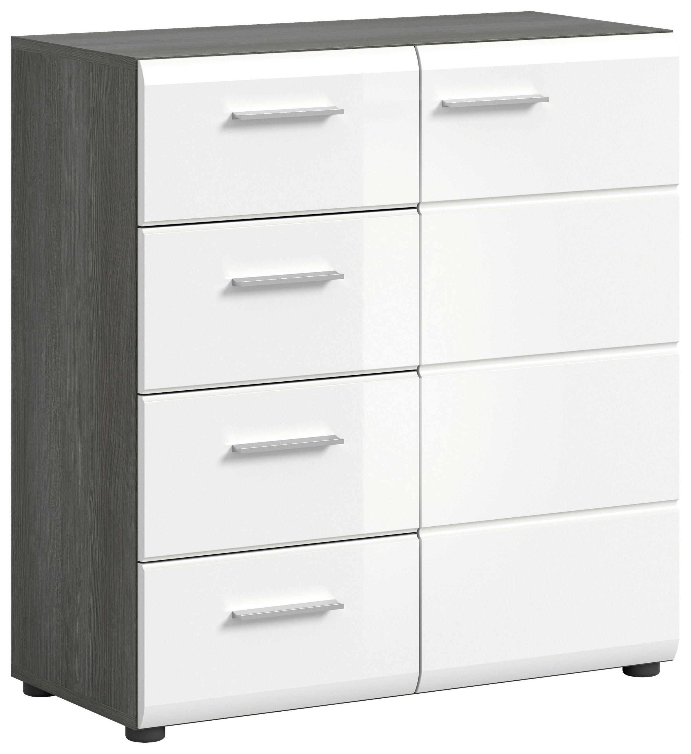 MID.YOU KOMODA, biela s vysokým leskom, 80/85/37 cm