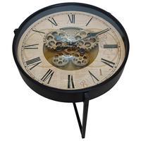 Couchtisch rund Glas / Metall Metall, Glas  - Schwarz, Modern, Glas/Metall (49,5/57cm) - Globo