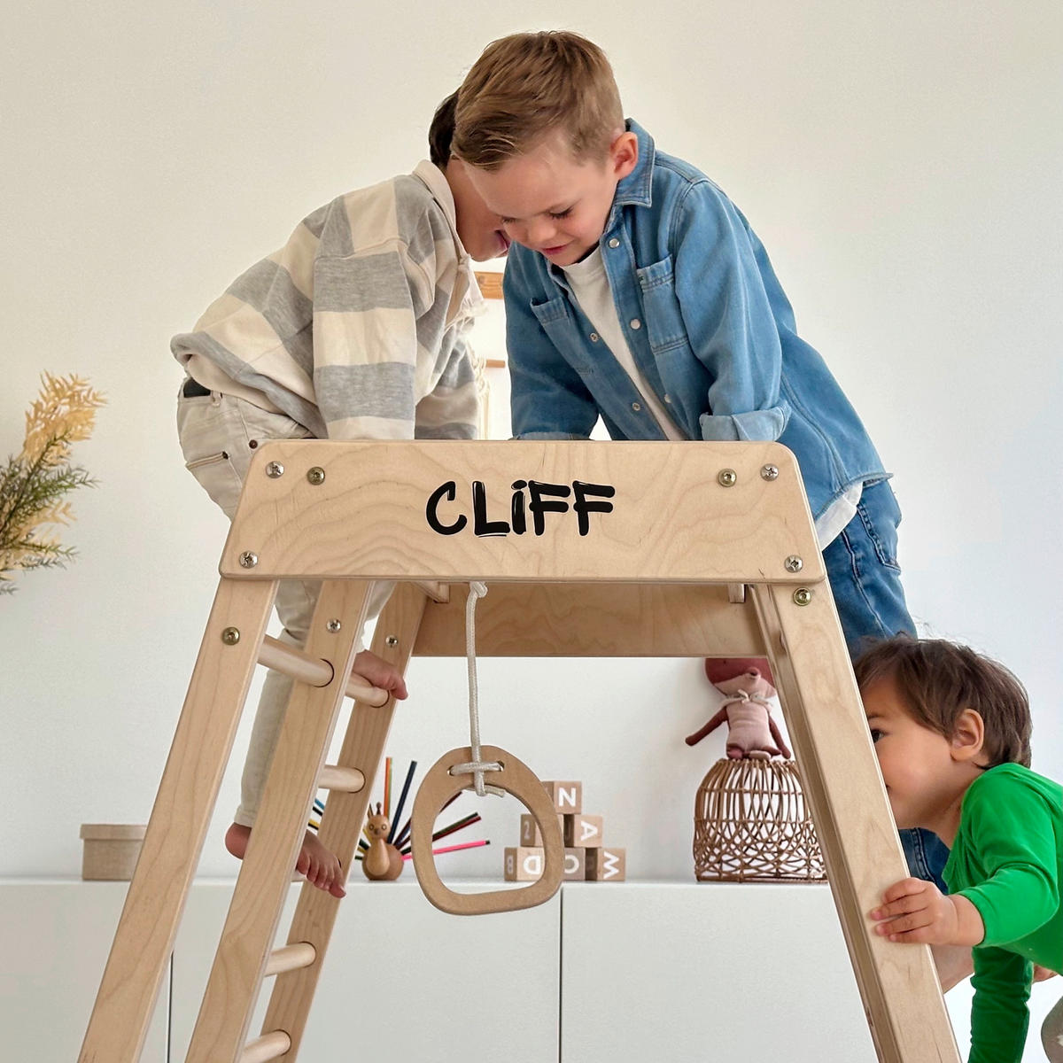 KLETTERGERÜST - Birkefarben, Basics, Holz (84/105/113cm) - KIDWOOD