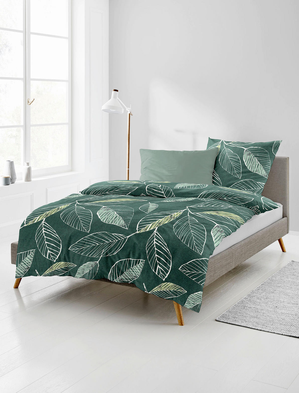 BETTWÄSCHE 2-teilig Biber 155/220 cm  - Grün, Design, Textil (155/220cm) - Bierbaum