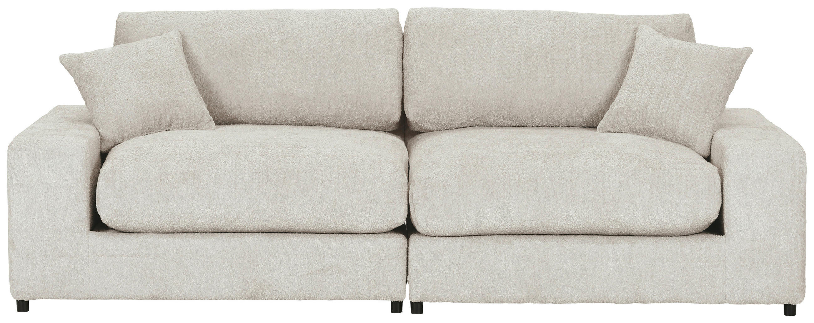 BIGSOFA  in Struktur, Bouclé Beige  - Greige/Beige, MODERN, Kunststoff/Textil (240/76/125cm) - Landscape