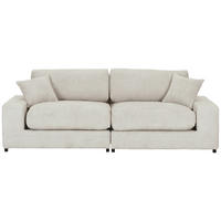 BIGSOFA Struktur, Bouclé Beige  - Greige/Beige, MODERN, Kunststoff/Textil (240/76/125cm) - Landscape