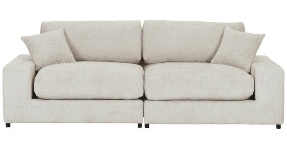 BIGSOFA Struktur, Bouclé Beige  - Greige/Beige, MODERN, Kunststoff/Textil (240/76/125cm) - Landscape