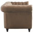 CHESTERFIELD-SOFA Samt Schwarz, Taupe  - Taupe/Schwarz, Trend, Holz/Textil (165/73/87cm) - Xora