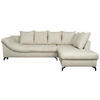 ECKSOFA Hellgrau Struktur  - Hellgrau/Schwarz, KONVENTIONELL, Textil/Metall (274/194cm) - Carryhome