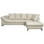 ECKSOFA Hellgrau Struktur  - Hellgrau/Schwarz, KONVENTIONELL, Textil/Metall (247/194cm) - Carryhome