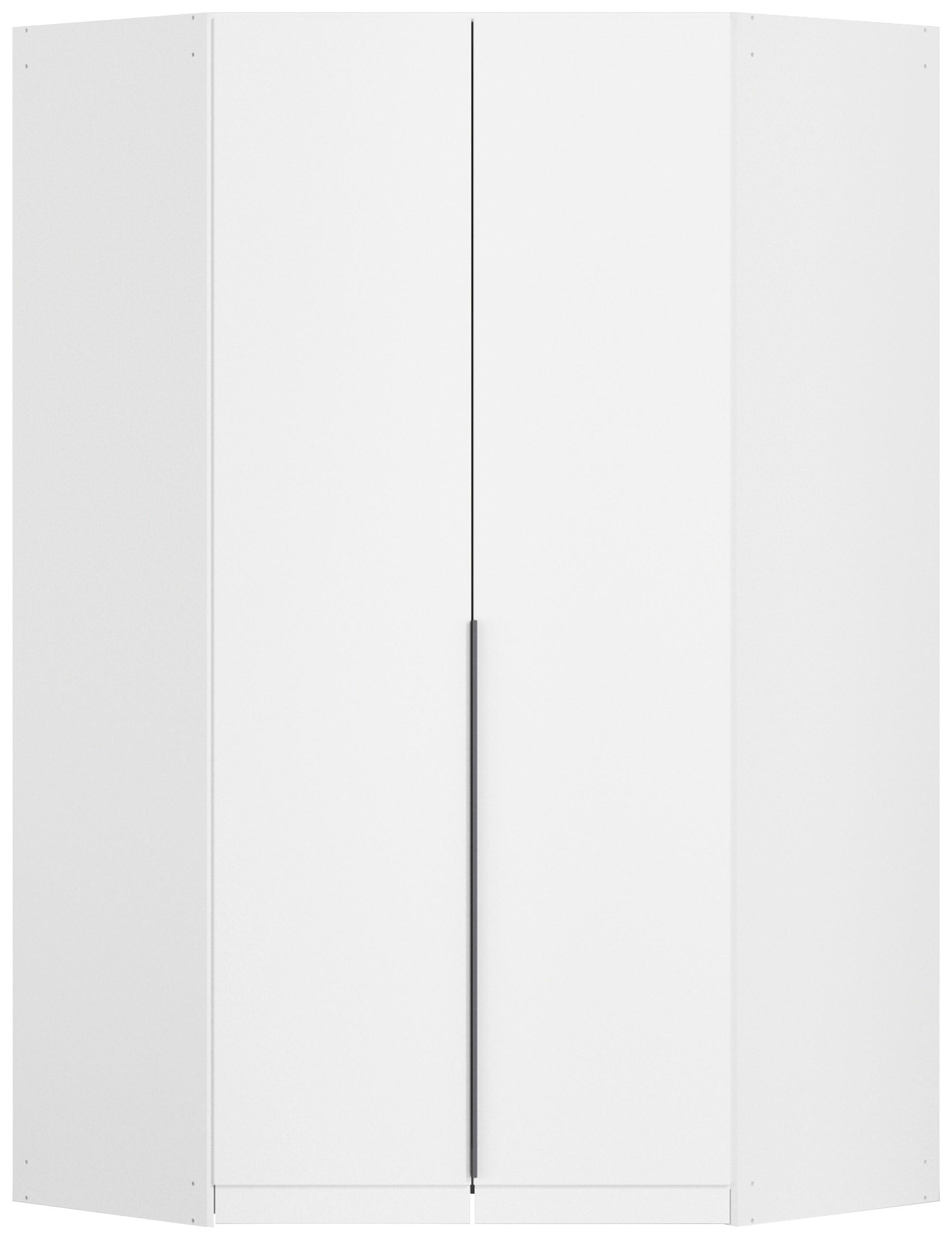 Rauch Möbel Eckkleiderschrank Rauch Alabama Dunkelgrau, Weiß 117x229x117 cm