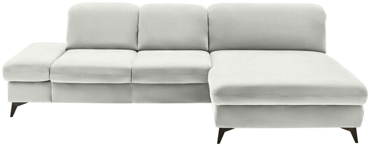 ECKSOFA Chenille Ecru  - Ecru/Schwarz, Design, Textil/Metall (288/198cm) - Beldomo Style