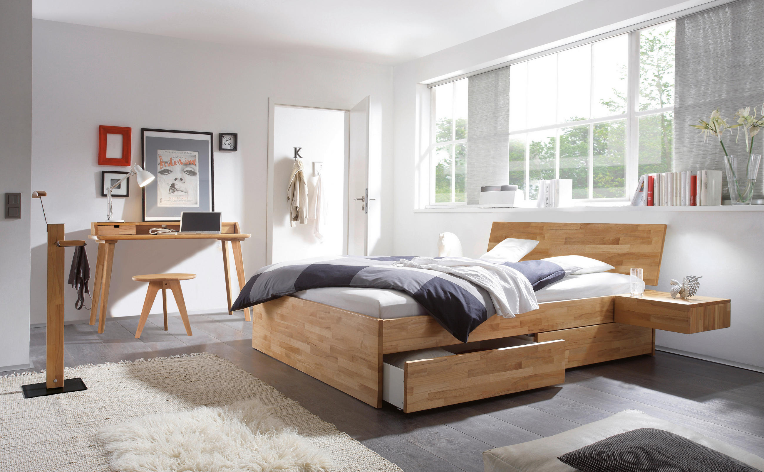STAURAUMBETT 140/200 cm  in Buchefarben  - Buchefarben, Design, Holz (140/200cm) - Hasena