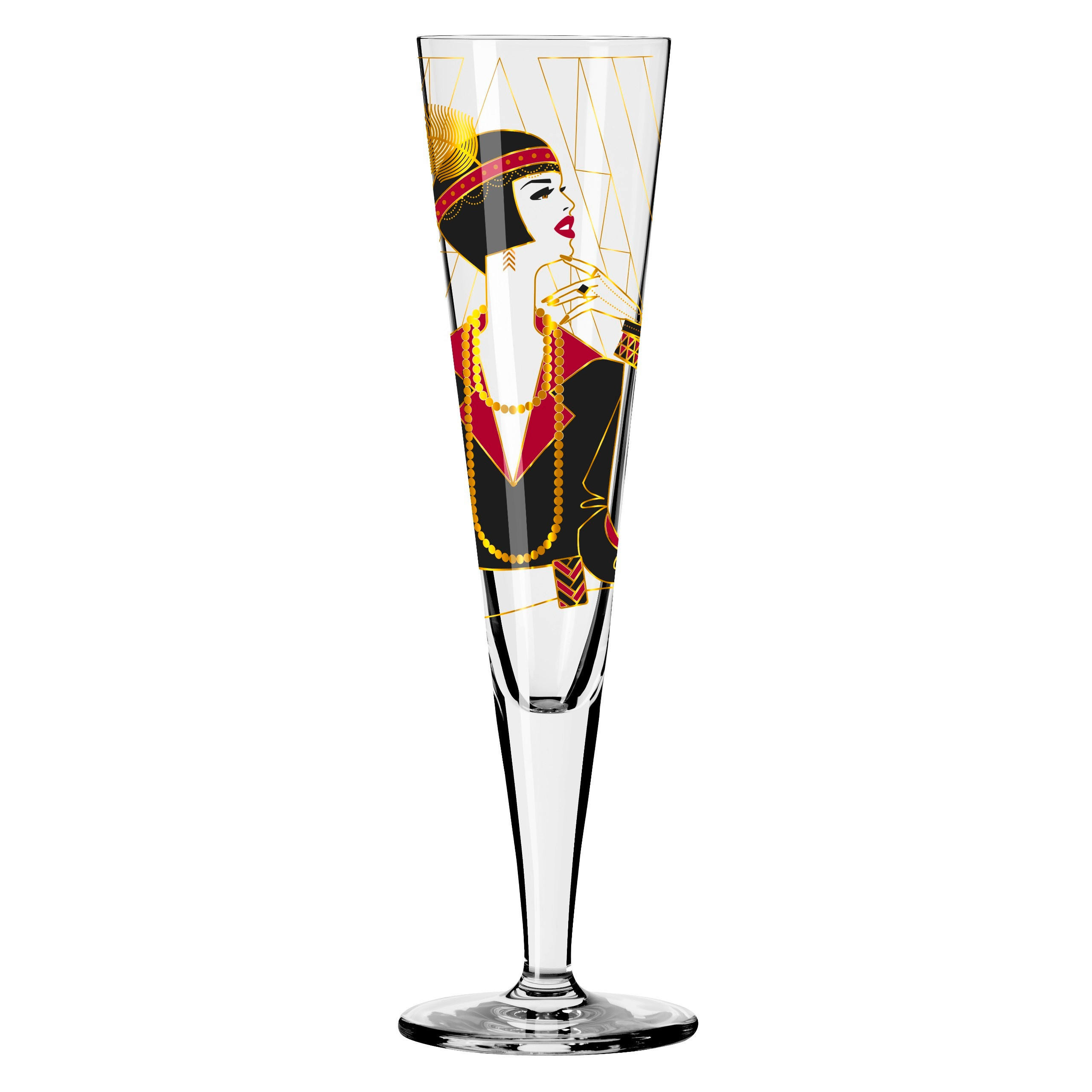 CHAMPAGNERGLAS 205 ml  - Rot/Goldfarben, LIFESTYLE, Glas (7,2/7,2/24,0cm) - Ritzenhoff