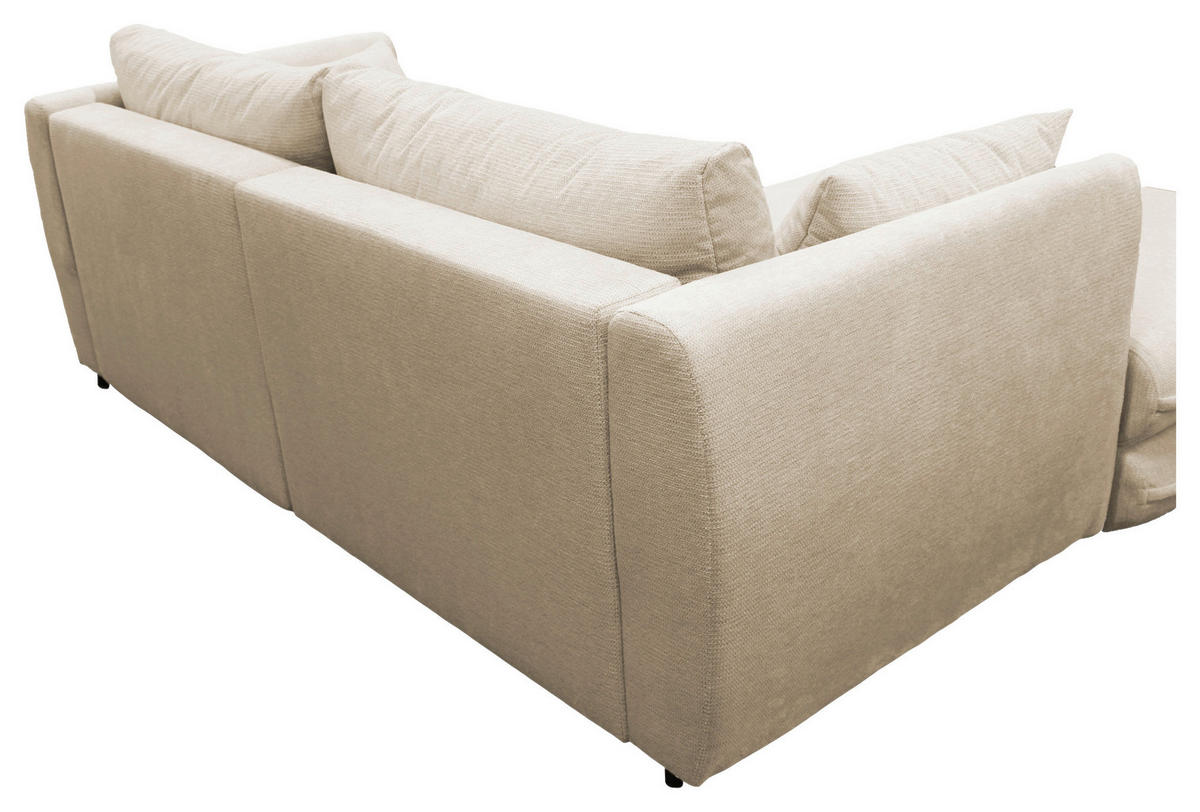 ECKSOFA Beige Struktur  - Beige/Schwarz, Design, Kunststoff/Textil (201/240cm) - MID.YOU