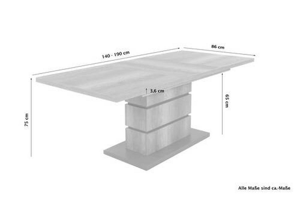 ESSTISCH in Holzwerkstoff 140/86/75 cm  - Anthrazit/Braun, MODERN, Holzwerkstoff (140/86/75cm) - MID.YOU