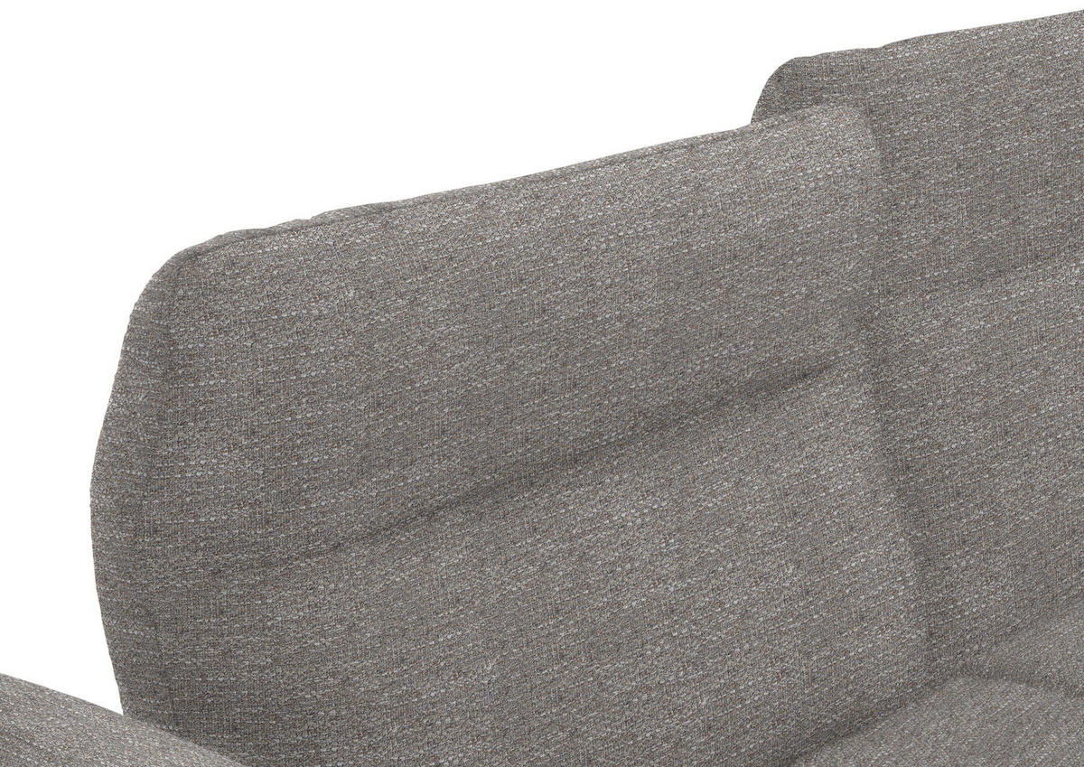 ECKSOFA in Webstoff Hellgrau  - Hellgrau/Schwarz, Design, Textil/Metall (290/223cm) - Moderano