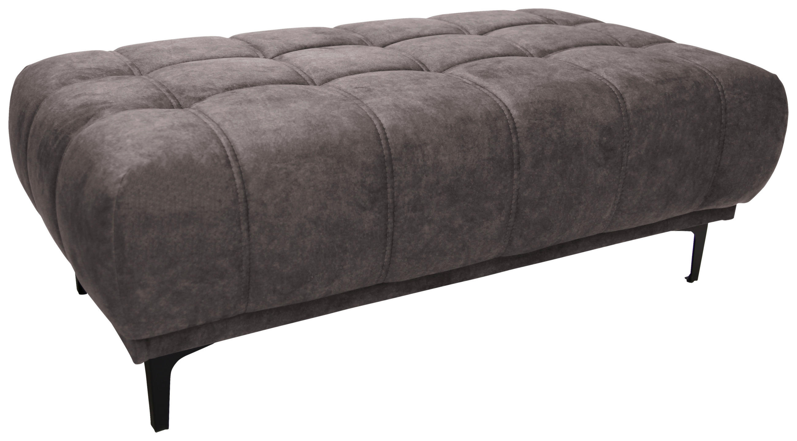 HOCKER Cancun Velours Braun  - Schwarz/Braun, Design, Textil/Metall (131/47/71cm) - Stylife