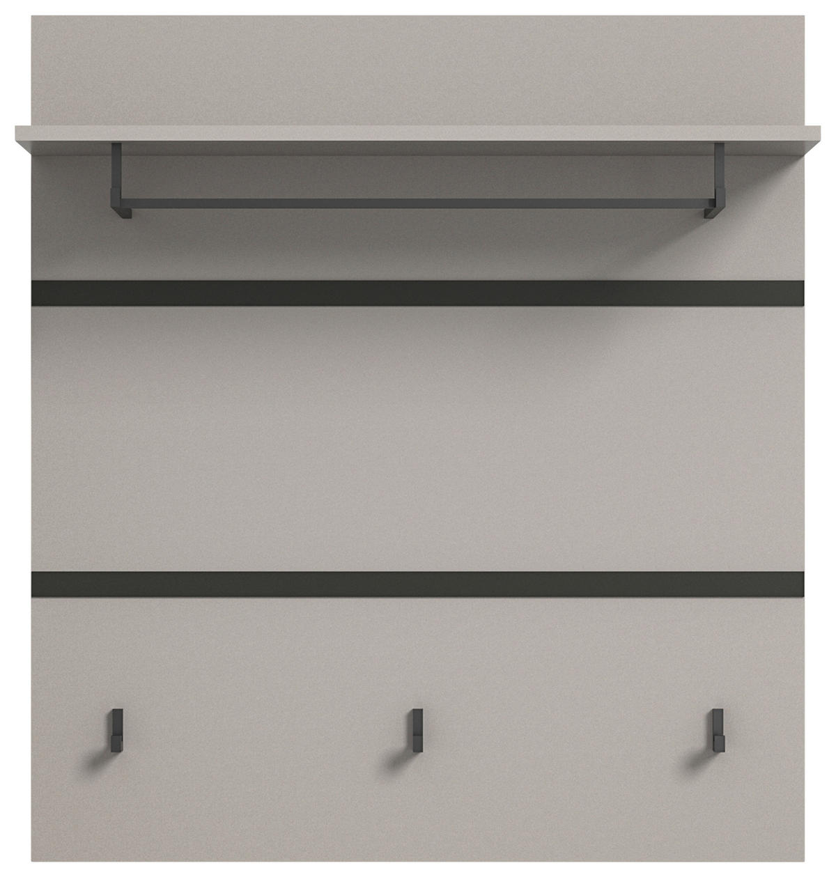 GARDEROBENPANEEL  in 85/93/25 cm  - Schwarz/Grau, Design, Holzwerkstoff (85/93/25cm) - Xora