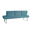 SITZBANK 209/92/78 cm  in Hellblau  - Chromfarben/Hellblau, Design, Textil/Metall (209/92/78cm) - Dieter Knoll