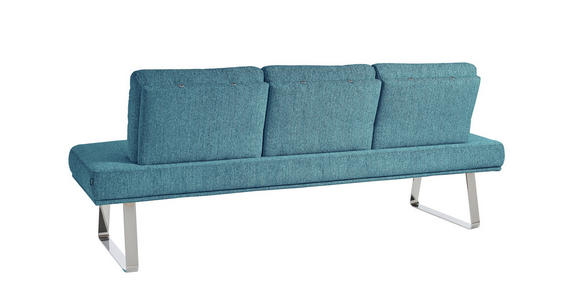 SITZBANK 209/92/78 cm  in Hellblau  - Chromfarben/Hellblau, Design, Textil/Metall (209/92/78cm) - Dieter Knoll