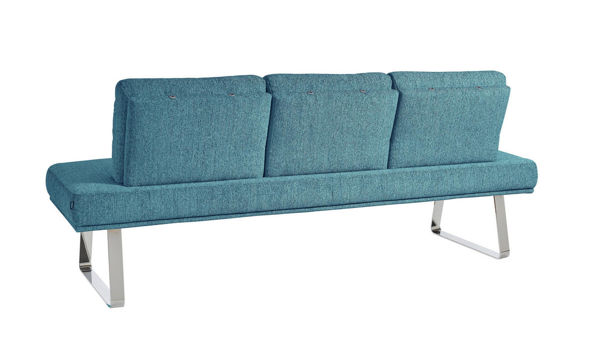 SITZBANK 209/92/78 cm  in Hellblau  - Chromfarben/Hellblau, Design, Textil/Metall (209/92/78cm) - Dieter Knoll