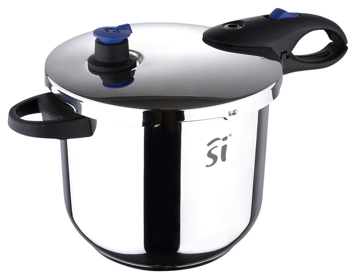 SCHNELLKOCHTOPF  9 l 24 cm  - Silberfarben/Schwarz, Basics, Kunststoff/Metall (24cm)