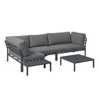 LOUNGEGARNITUR 169/289 cm Aluminium  - Dunkelgrau/Anthrazit, Design, Textil/Metall (169/289cm) - Amatio