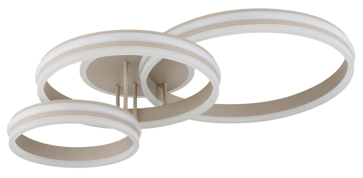 LED-DECKENLEUCHTE Rubio 79,5/50/22 cm  - Sandfarben/Opal, Design, Kunststoff/Metall (79,5/50/22cm) - Globo