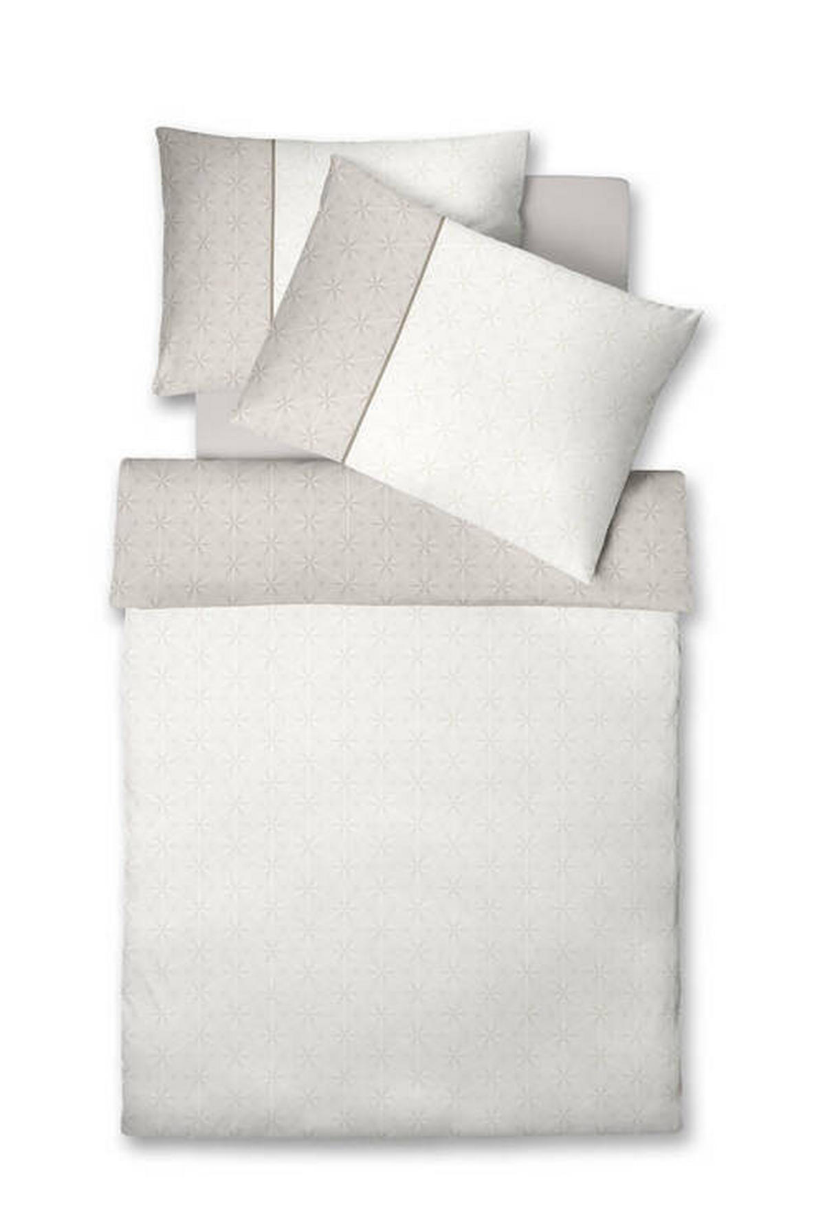ÁGYNEMŰHUZAT-GARNITÚRA 140/200 cm  - fehér/szürke, Basics, textil (140/200cm) - Fleuresse
