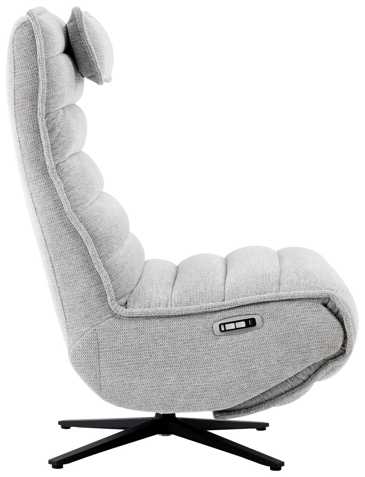 RELAXSESSEL Metall, Textil Schwarz, Greige  - Greige/Schwarz, Design, Textil/Metall (68/108/84cm) - Stylife