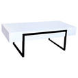 COUCHTISCH in Metall, Holzwerkstoff 120/60/42 cm - Schwarz/Weiß, Design, Holzwerkstoff/Metall (120/60/42cm) - Novel