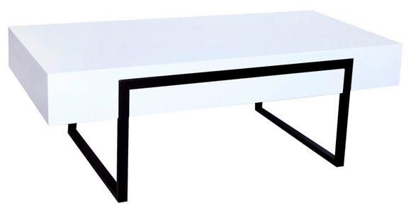 COUCHTISCH in Metall, Holzwerkstoff 120/60/42 cm - Schwarz/Weiß, Design, Holzwerkstoff/Metall (120/60/42cm) - Novel