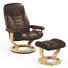 SESSELSET CONSUL M Echtleder Hocker - Braun/Naturfarben, KONVENTIONELL, Leder/Holz (75/100/71cm) - STRESSLESS