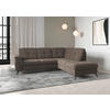 ECKSOFA in Flachgewebe Dunkelbraun  - Dunkelbraun/Schwarz, Modern, Textil/Metall (244/212cm) - Sit & More