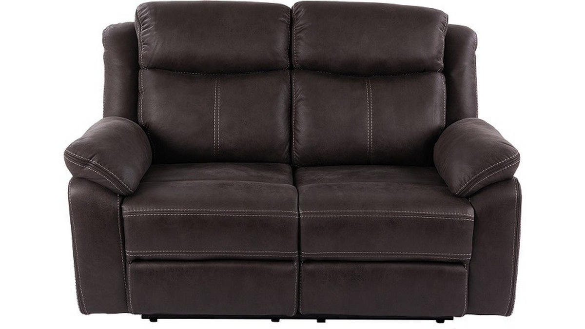 RECLINERSOFFA i brun  - brun/svart, Klassisk, metall/trä (160/105/99cm) - Best Price