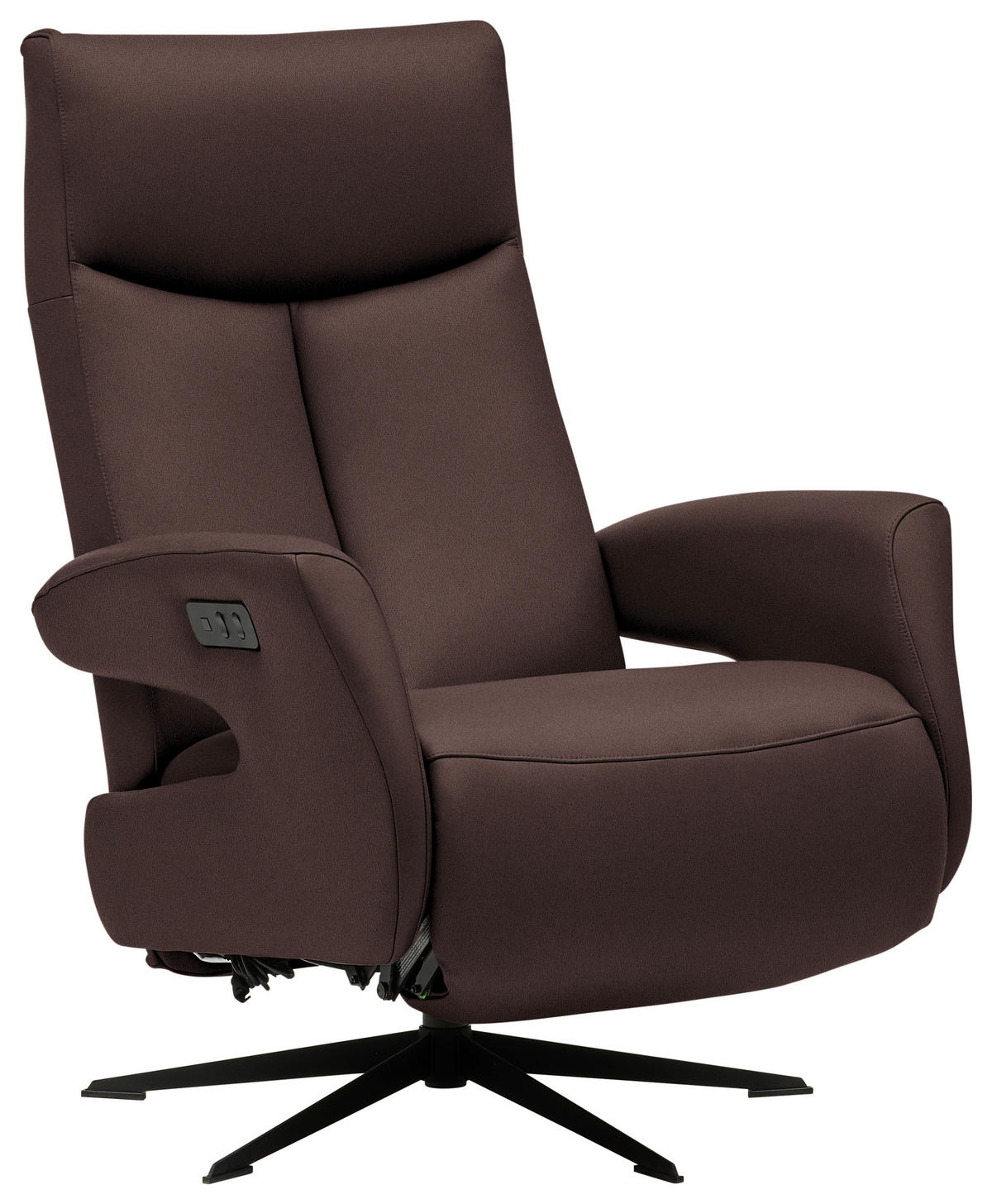 RELAXSESSEL in Leder Dunkelbraun  - Dunkelbraun/Schwarz, Design, Leder/Metall (74/105/82cm) - Welnova