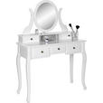 SCHMINKTISCH 97/40/142 cm, Weiß  - Schwarz/Weiß, LIFESTYLE, Holz/Holzwerkstoff (97/40/142cm) - Landscape