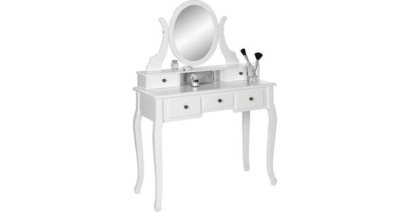 SCHMINKTISCH 97/40/142 cm, Weiß  - Schwarz/Weiß, LIFESTYLE, Holz/Holzwerkstoff (97/40/142cm) - Landscape