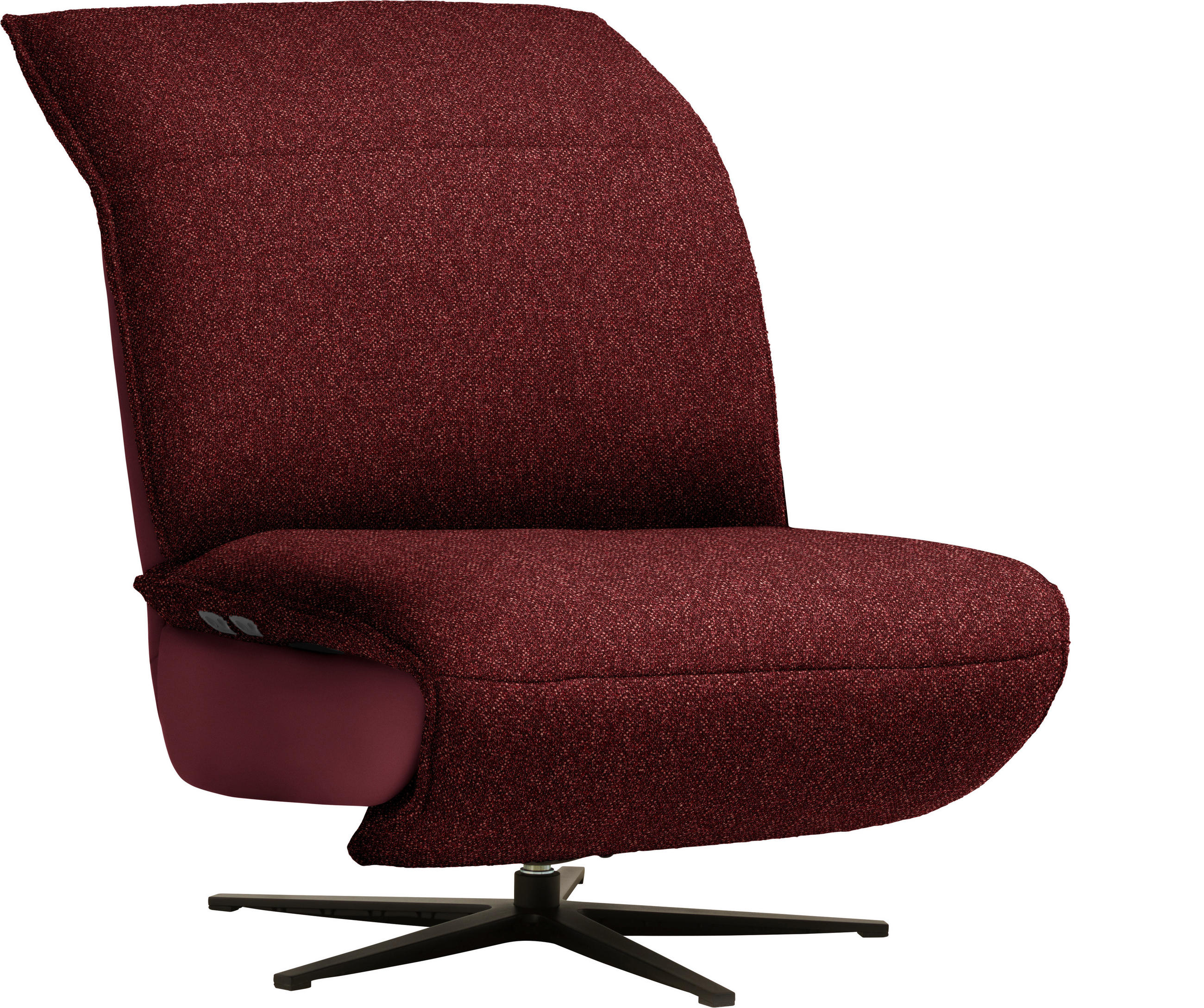 SESSEL in Flachgewebe, Mikrofaser Rot  - Rot/Schwarz, Design, Textil/Metall (84/65/91cm) - Koinor