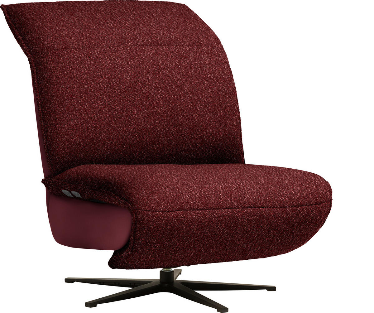 SESSEL in Flachgewebe, Mikrofaser Rot  - Rot/Schwarz, Design, Textil/Metall (84/65/91cm) - Koinor