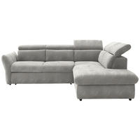 ECKSOFA  in Mikrofaser Hellgrau  254/224 cm  - Hellgrau/Schwarz, Design, Kunststoff/Textil (254/224cm) - Stylife