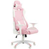 GAMINGSTUHL Weiß, Pink Kunststoff, Textil   - Pink/Weiß, LIFESTYLE, Kunststoff/Textil (66/126-134/59cm) - Livetastic