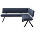 ECKBANK 190/150 cm  in Schwarz, Dunkelblau  - Schwarz/Dunkelblau, MODERN, Textil/Metall (190/150cm) - Cantus