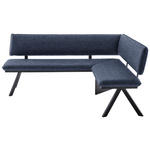 ECKBANK 180/140 cm  in Schwarz, Dunkelblau  - Schwarz/Dunkelblau, MODERN, Textil/Metall (180/140cm) - Cantus