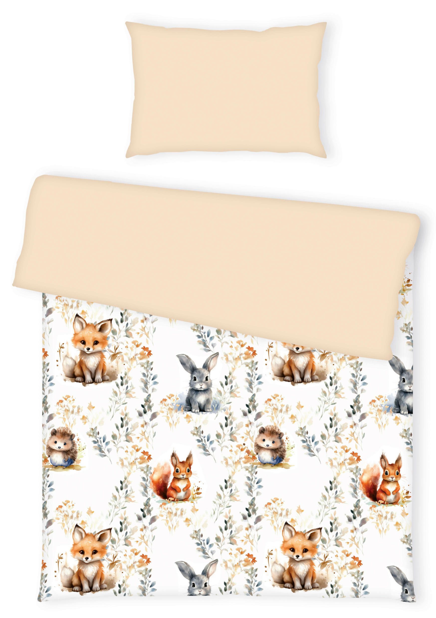baby best Babybettwäsche bb Little Forest Flanell-Bettwäsche Mehrfarbig 100x135 cm