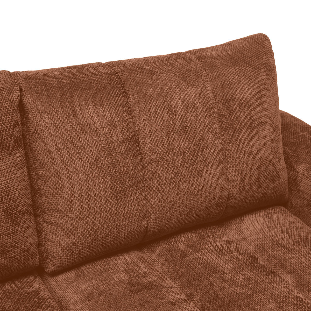 ECKSOFA Flachgewebe Terracotta  - Schwarz Hochglanz/Terracotta, Modern, Textil/Metall (273/93/166cm) - MID.YOU