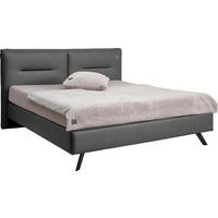 POLSTERBETT Dunkelgrau 200/200 cm  - Dunkelgrau/Schwarz, Design, Textil/Metall (200/200cm) - Joop!